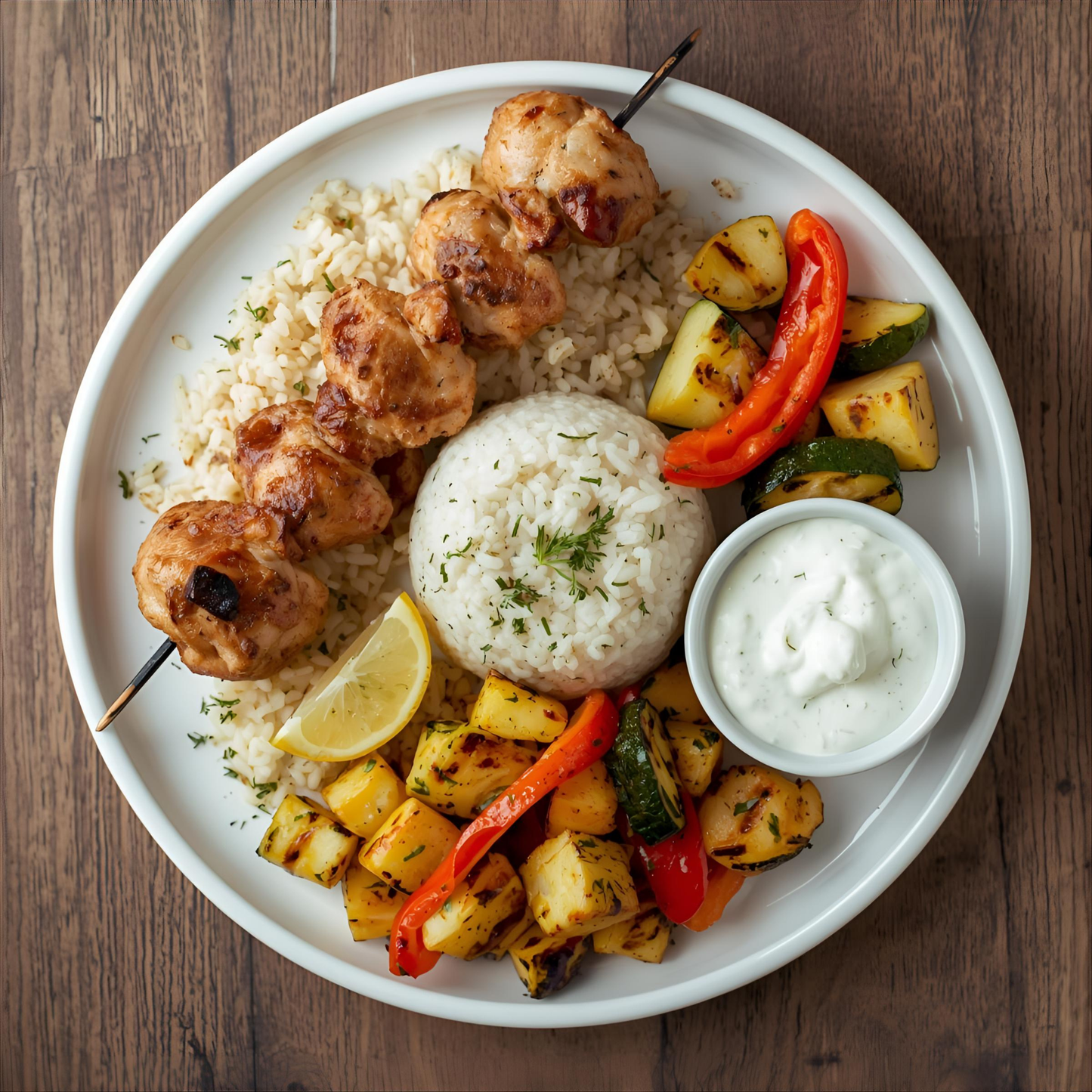 Athenian Chicken Souvlaki Platter